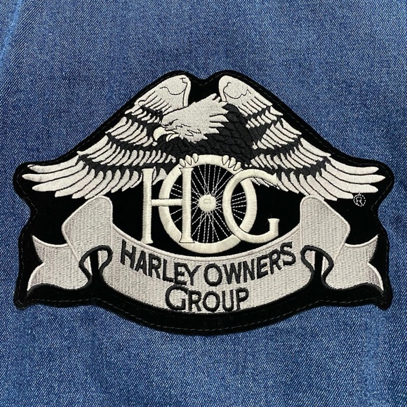 Canyon Guide Outfitters Custom Harley Davidson HOG Denim Vest - Picture 7 of 10